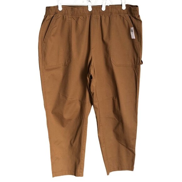 NWT OLD NAVY High Waist Pulla Utility Pants Cargo Tan Comfort Waist Women XXL - Picture 1 of 16